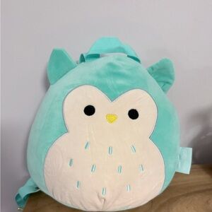 Squishmallow WINSTON THE OWL Plush Backpack Teal Purse Zipper